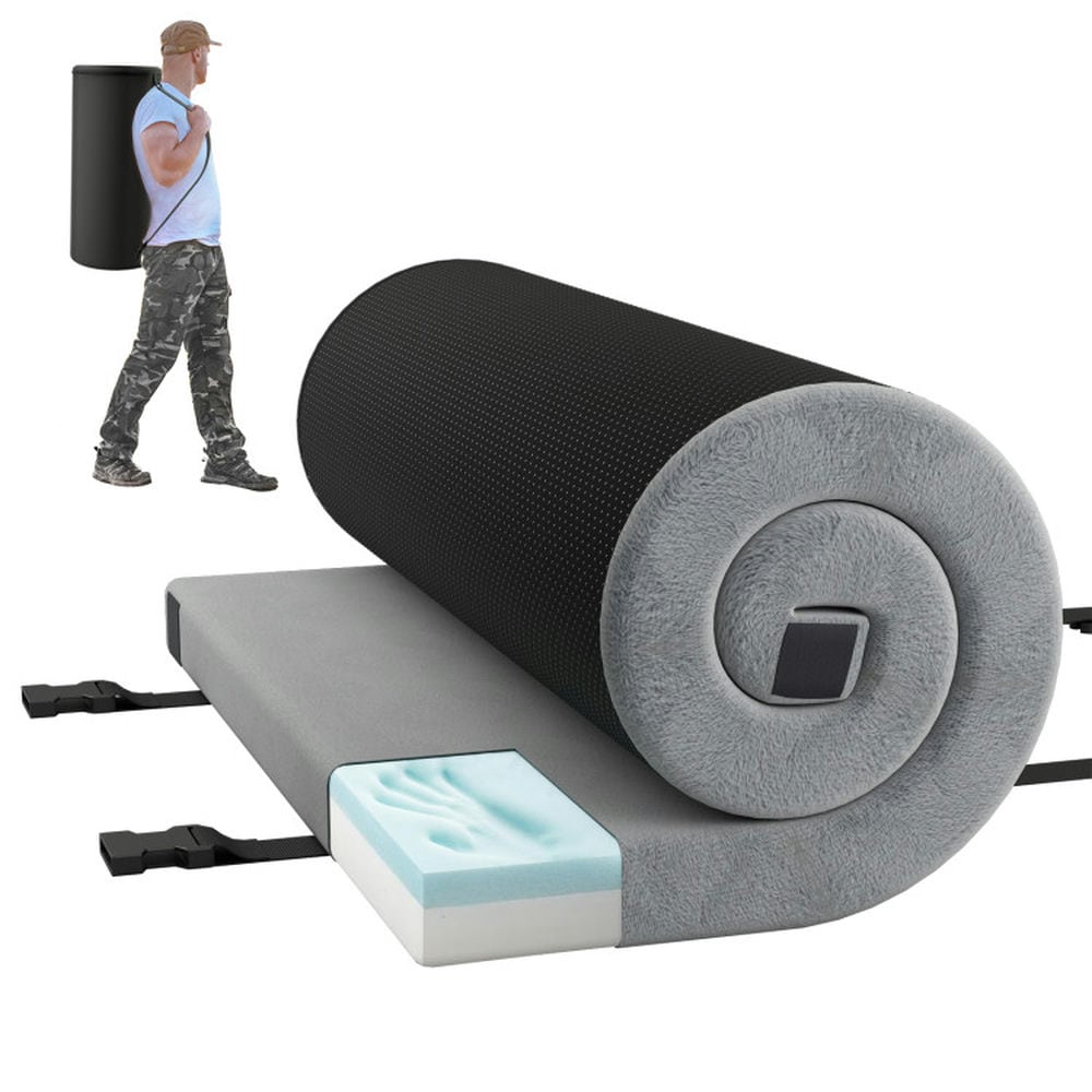 Demifill Foldable Camping Mattress with High Density Foam Cushion and Anti-slip Bottom, Air Mattresses \u0026 Sleeping Bags, Gray